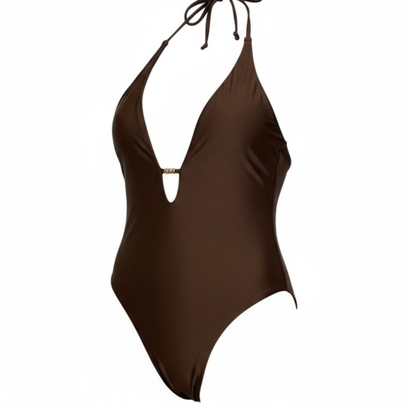 SHADE & SHORE - NWT - SIZE 12/14 - RICH BROWN - STYLE: THE HIGH LEG CHEEKY B5 - Picture 2 of 10